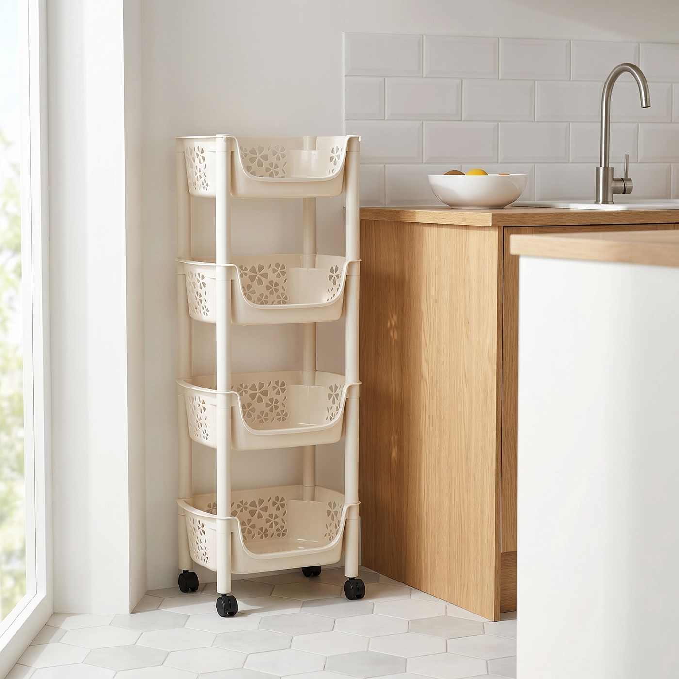 [P4] 4-Tier Plastic Utility Trolley