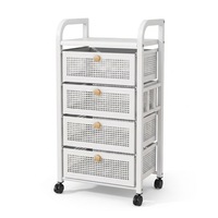 White four-drawer cart