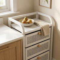 White three-drawer cart