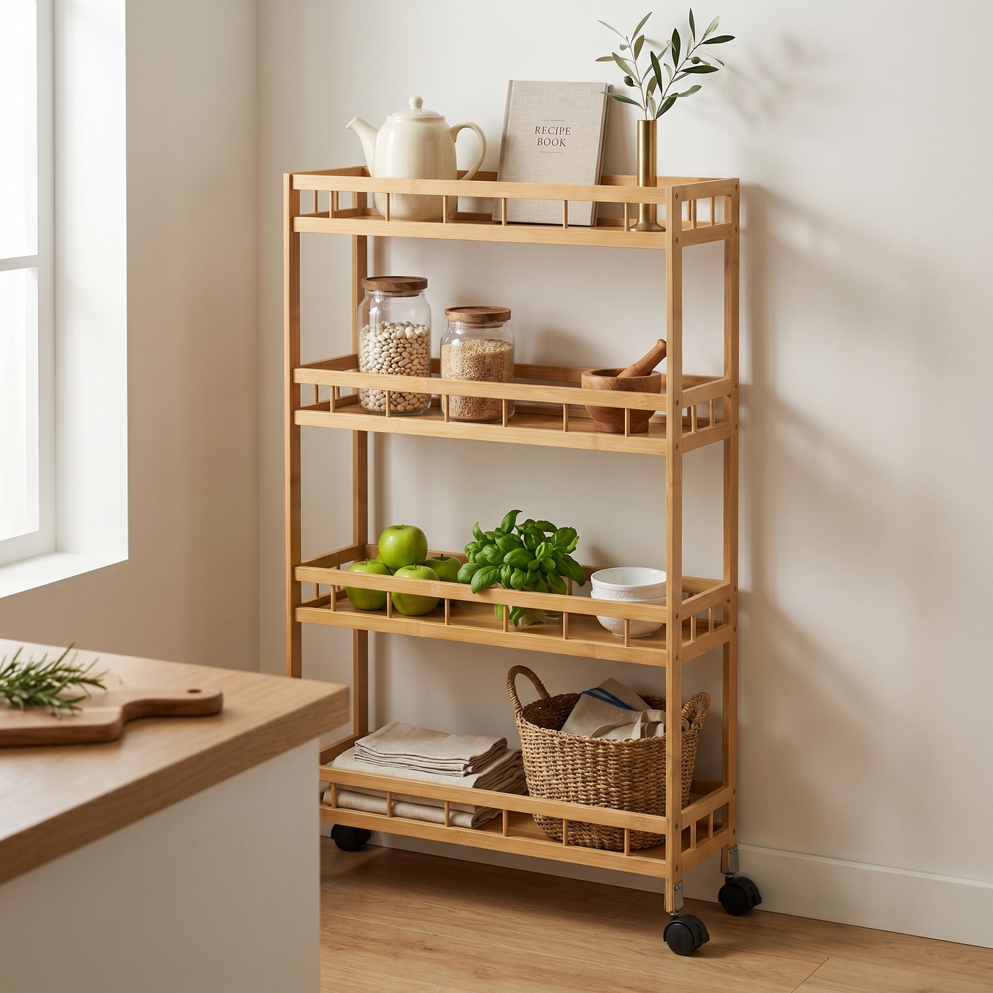 [P6] Slim Bamboo Gap Trolley