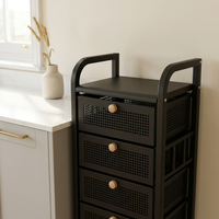 Noir five-drawer cart