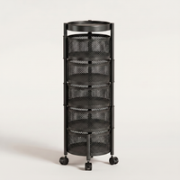 [P3] Rotating Round Basket Trolley