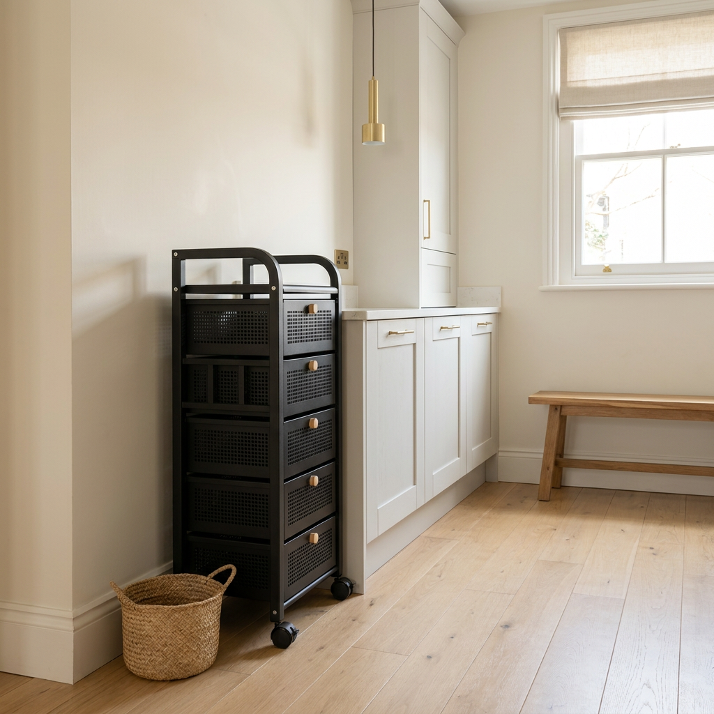 Noir five-drawer cart