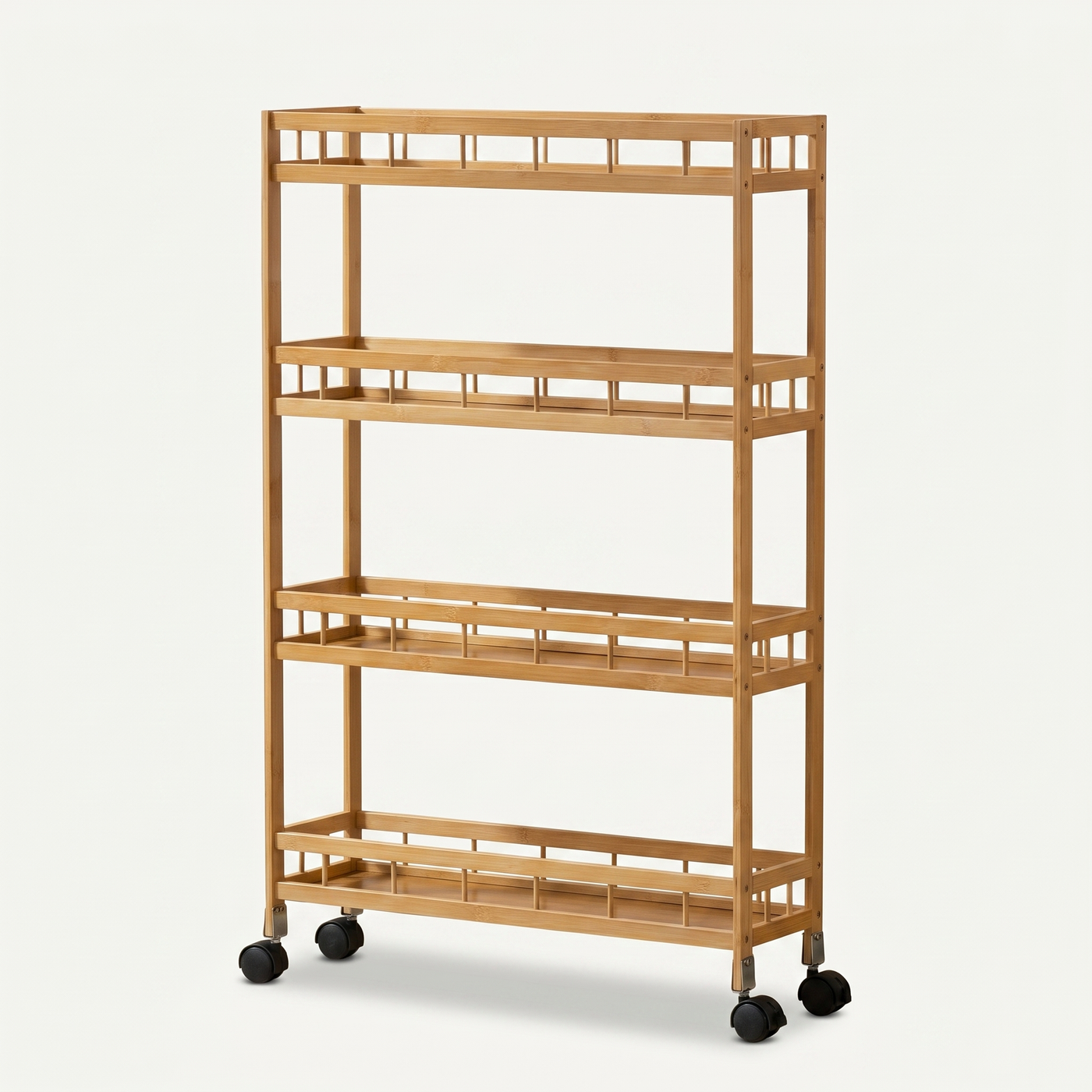 Slim bamboo gap trolley, natural