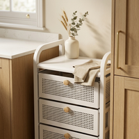 White four-drawer cart