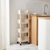 [P4] 4-Tier Plastic Utility Trolley