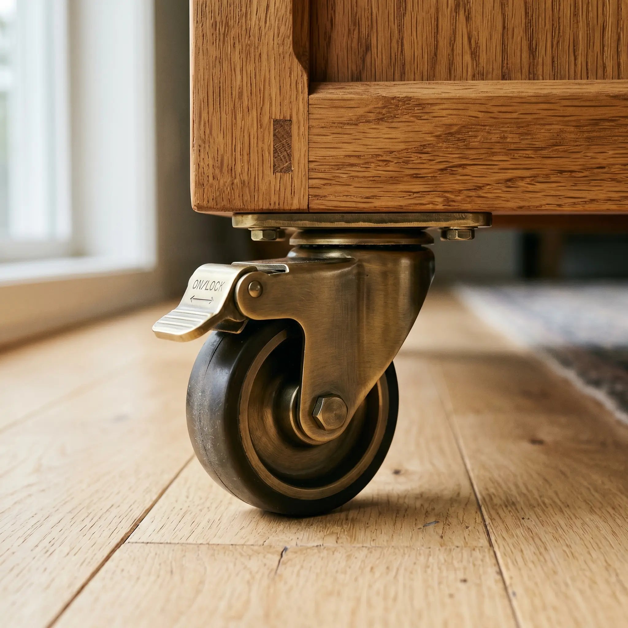 Smooth, locking castors
