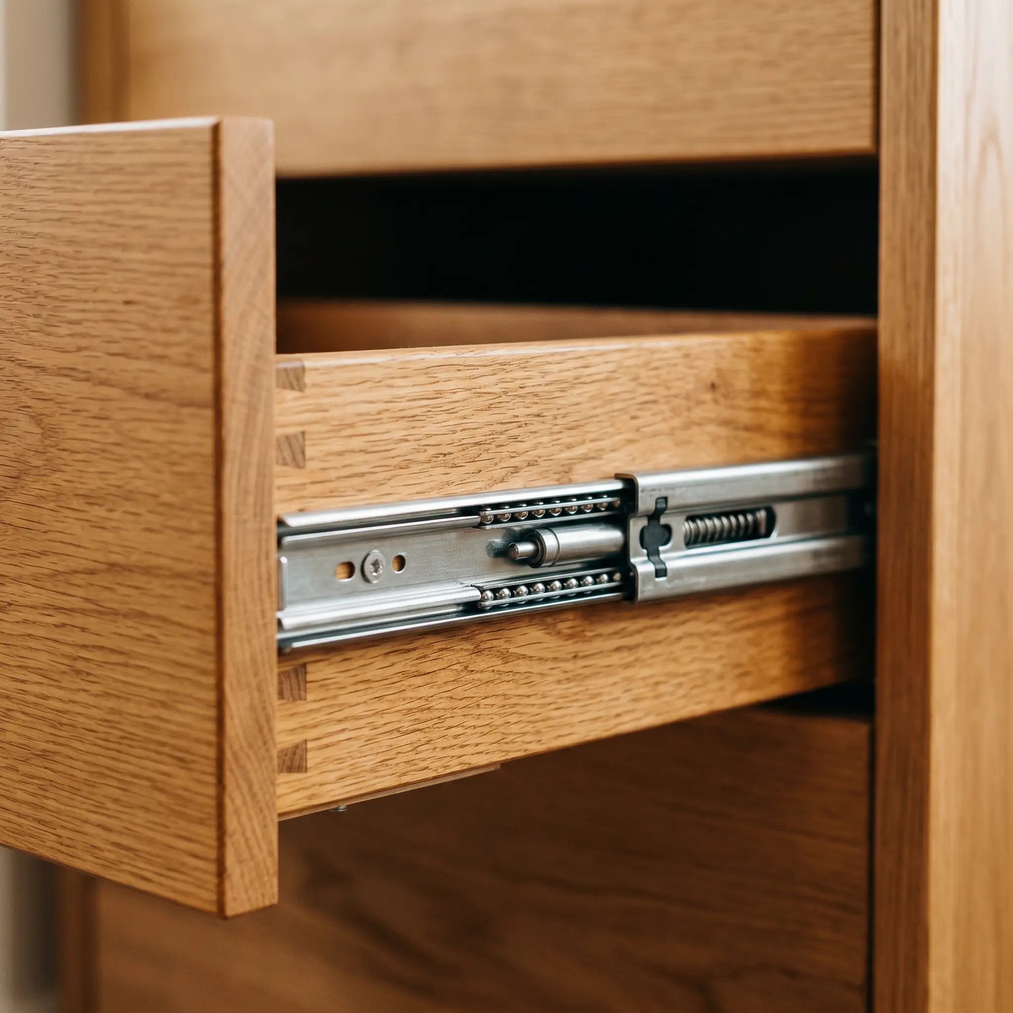 Lined, soft-close drawers
